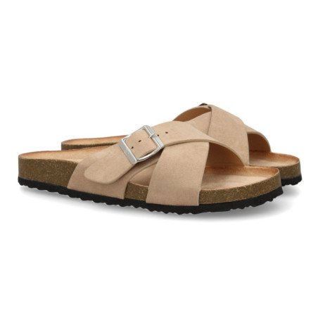 Sandalias Plana de Mujer Pala entrecruzada con Planta Anatomica de Bio
