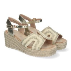 Sandaliass de cuña para mujer elegantes con cierre de hebilla