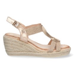 Sandalias de Cuña con Yute y Hebilla