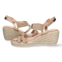 Sandalias de Cuña con Yute y Hebilla