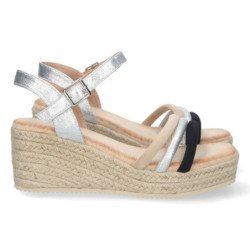 Sandalias de Cuña con Yute y Hebilla