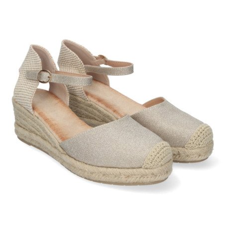 Sandalias de Cuña para Mujer Forrado de Yute Pala Cerrada