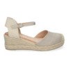Sandalias de Cuña para Mujer Forrado de Yute Pala Cerrada