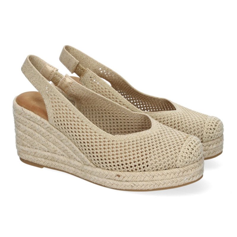 Sandalias de Mujer con Cuña de Yute Diseño Calado Elegante y Comodo