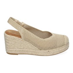 Sandalias de Mujer con Cuña de Yute Diseño Calado Elegante y Comodo