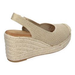 Sandalias de Mujer con Cuña de Yute Diseño Calado Elegante y Comodo