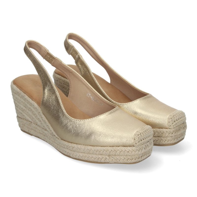 Sandaliass de cuña de Yute para Mujer con Puntera Cerrada