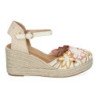 Sandaliass de Cuña para Mujer con Diseño de Flores Adornos Bordados