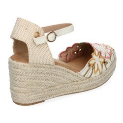 Sandaliass de Cuña para Mujer con Diseño de Flores Adornos Bordados