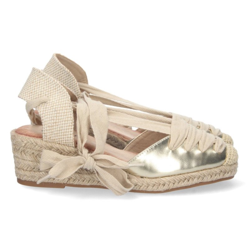 Sandalias de Cuña con Yute y Cordones
