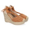 Sandalias de Cuña de Yute para Mujer Diseño Comodo y Moderno Elegante con Cintas