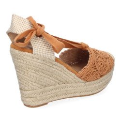 Sandalias de Cuña de Yute para Mujer Diseño Comodo y Moderno Elegante con Cintas