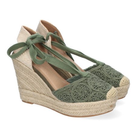 Sandalias de Cuña de Yute para Mujer Diseño Comodo y Moderno Elegante con Cintas