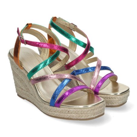 Sandaliass de Cuña para Mujer con Tiras Cruzadas Elegantes y Confortables