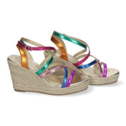 Sandaliass de Cuña para Mujer con Tiras Cruzadas Elegantes y Confortables