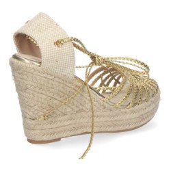 Sandaliass de Cuña con Cordones Anudables al tobillo