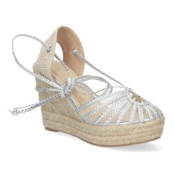 Sandaliass de Cuña con Cordones Anudables al tobillo