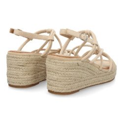 Sandaliass de cuña de yute para mujer comodas y elegantes diseño moderno con tiras cruzadas