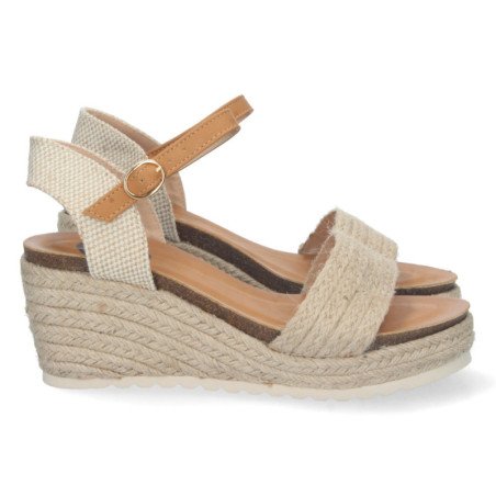 Sandalias de Cuña con Yute y Hebilla