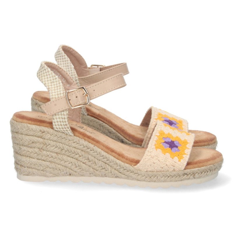 Sandalias de Cuña con Yute y Hebilla