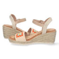 Sandalias de Cuña con Yute y Hebilla