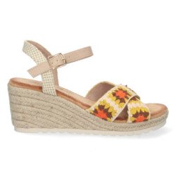 Sandalias de Cuña con Yute y Hebilla