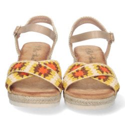 Sandalias de Cuña con Yute y Hebilla