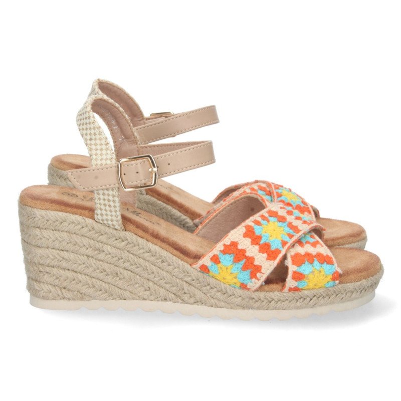 Sandalias de Cuña con Yute y Hebilla