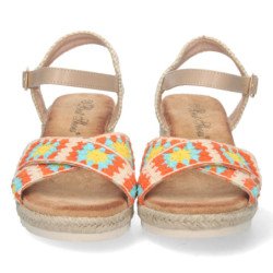 Sandalias de Cuña con Yute y Hebilla