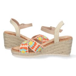 Sandalias de Cuña con Yute y Hebilla