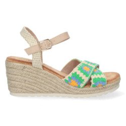 Sandalias de Cuña con Yute y Hebilla