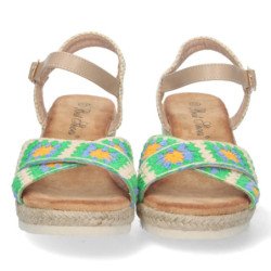 Sandalias de Cuña con Yute y Hebilla