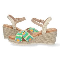 Sandalias de Cuña con Yute y Hebilla