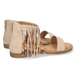 Sandalias Plana de Esclava con Flecos