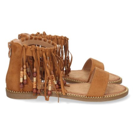 Sandalias Plana de Esclava con Flecos
