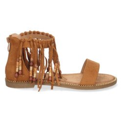 Sandalias Plana de Esclava con Flecos