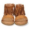 Sandalias Plana de Esclava con Flecos