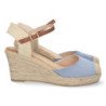 Sandalias de Cuña con Yute y Hebilla