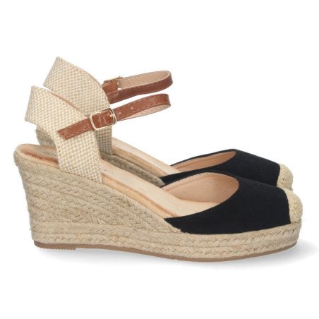 Sandalias de Cuña con Yute y Hebilla