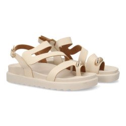 Sandalias de plataforma tiras mujer color apricot AG-420