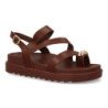 Sandalias de plataforma tiras mujer color marron AG-420