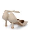 Zapatos de vestir tacon bajo elegante mujer color beige B-3369