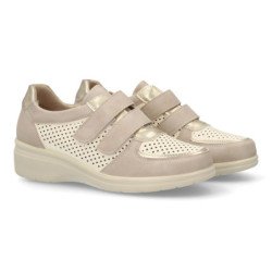 Deportivas doradas comodas de mujer H6061