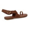 Sandalias planas hebilla de mujer color camel KK-1017