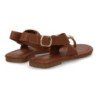 Sandalias planas hebilla de mujer color camel KK-1017