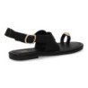 Sandalias planas hebilla de mujer color negro KK-1017