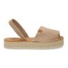 Sandalias planas en yute de mujer color beige MT-113