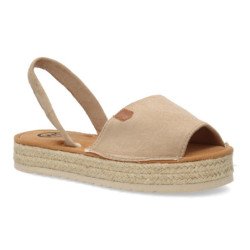 Sandalias planas en yute de mujer color beige MT-113