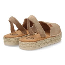Sandalias planas en yute de mujer color beige MT-113