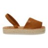 Sandalias planas en yute de mujer color camel MT-113